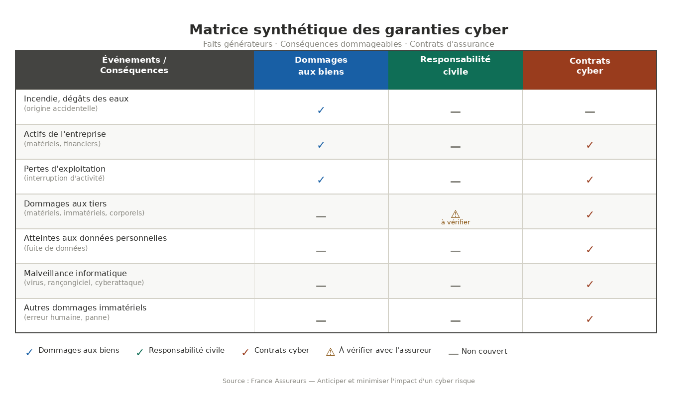 Matrice synthétique des garanties cyber